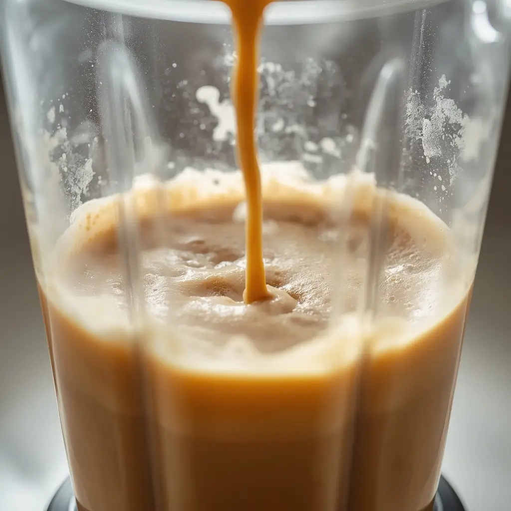 How to make bulletproof coffee by blending hot coffee with butter and MCT oil until frothy