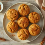 Keto cinnamon muffins on a white plate for easy breakfast