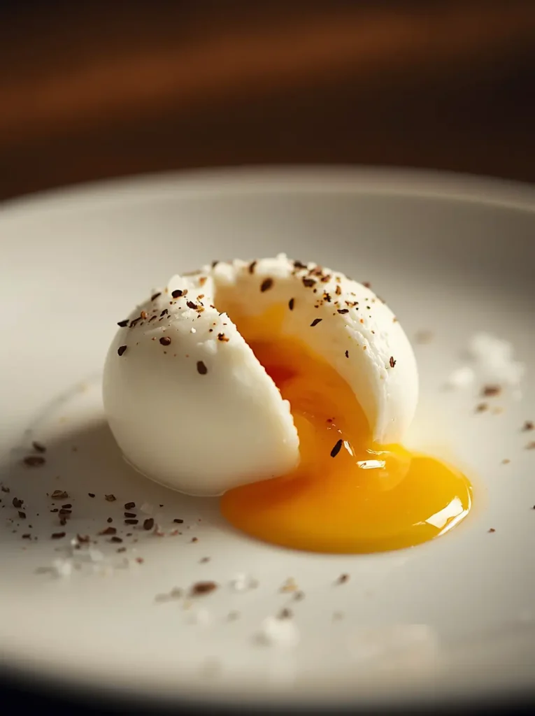 keto eggs benedict 3 Perfectly poached egg with runny yolk for keto egg benedict assembly