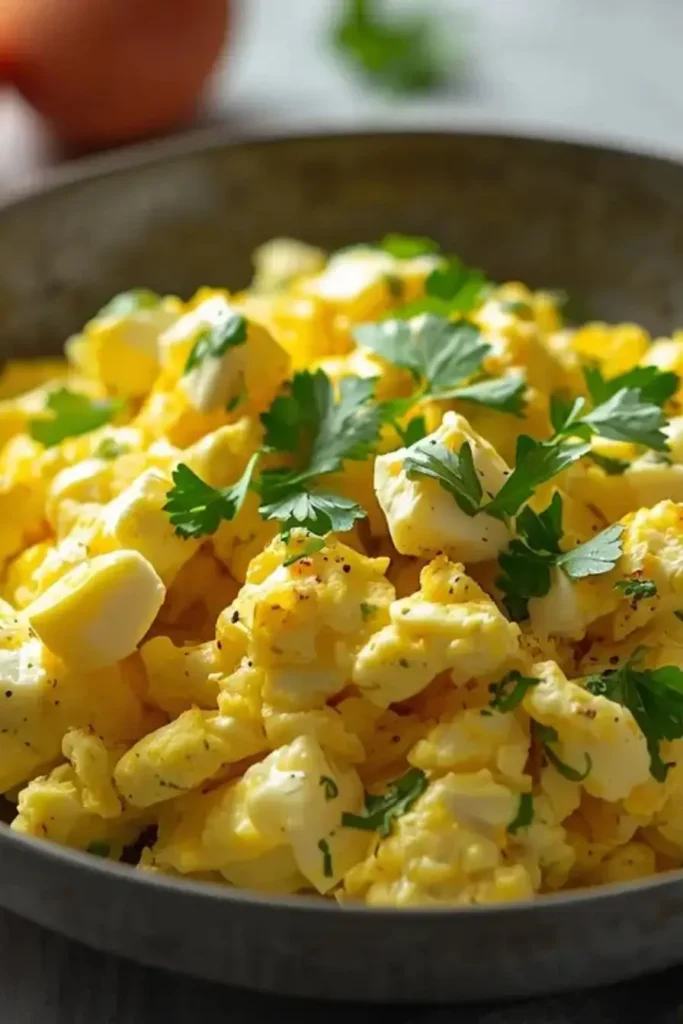Scrambled eggs with goat cheese recipe