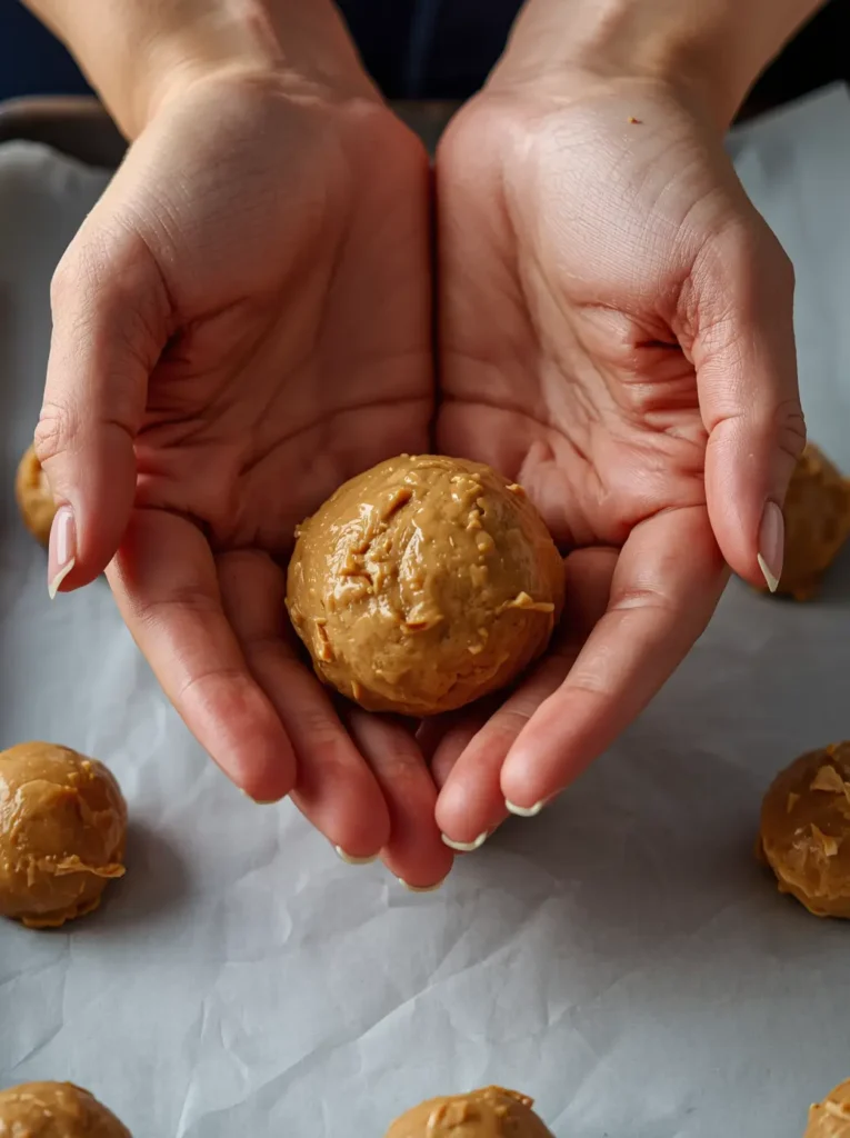 Rolling and shaping easy fat bombs by hand, keto fat bomb peanut recipe step 2