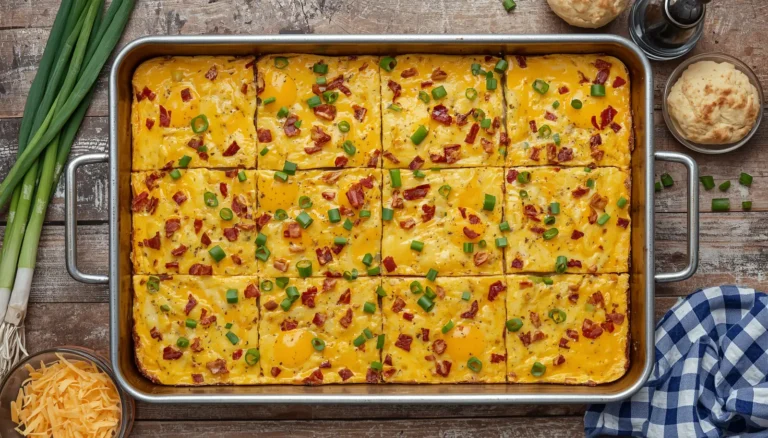 Sheet pan eggs fresh out of the oven