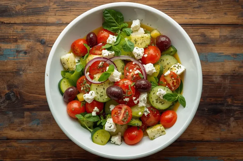 Mediterranean Greek Salad with Feta 3 Mediterranean Greek Salad with Feta