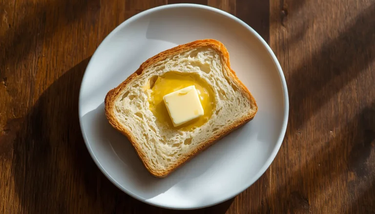 90 second keto bread on a plate with melted butter, golden and fluffy