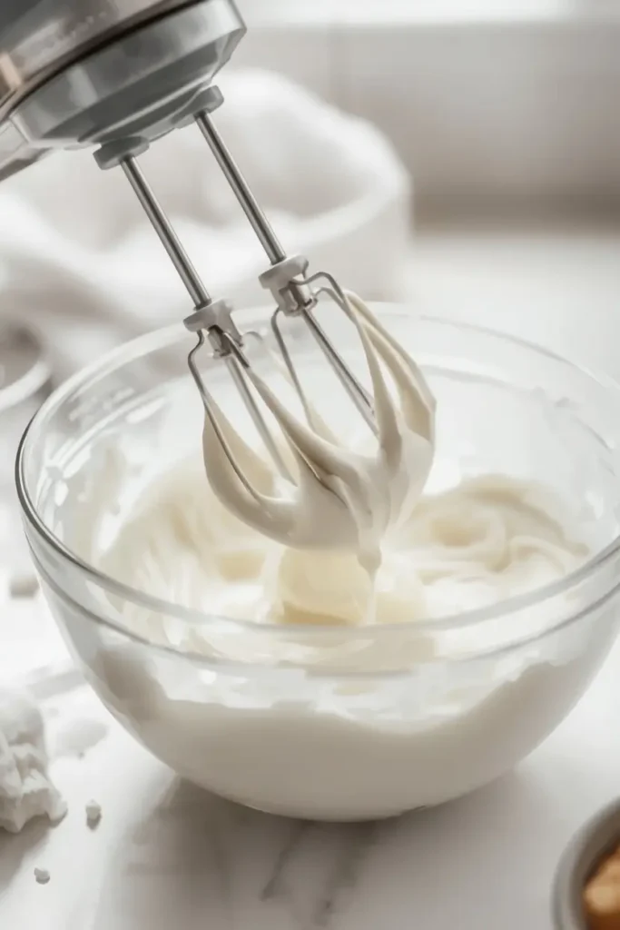 Keto Chocolate Mousse 3 Whipping cream to soft peaks for keto chocolate mousse
