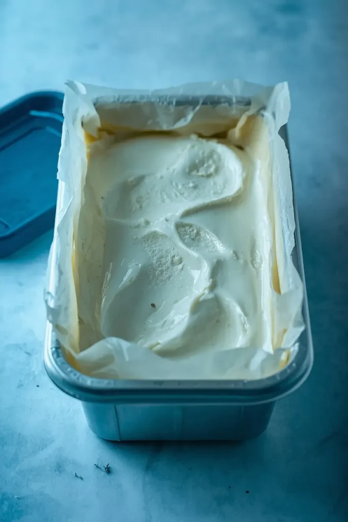 Storing keto ice cream properly in an airtight container to keep it fresh