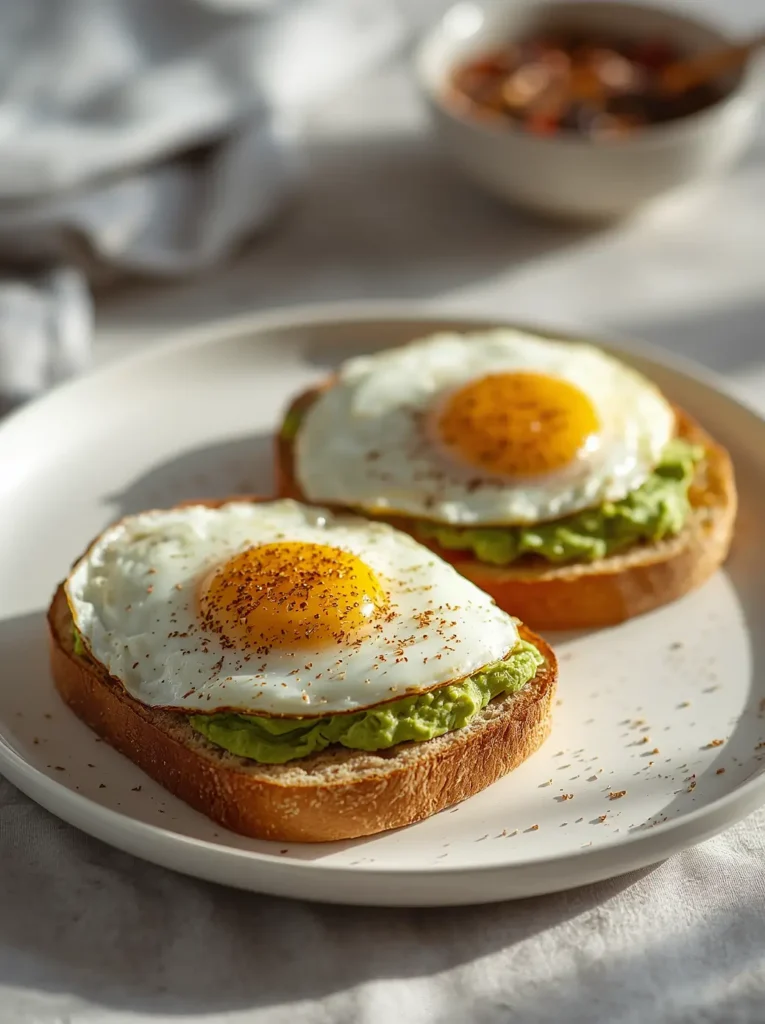 Keto Bread Recipe with Yeast 4 Toasted keto yeast bread topped with avocado and fried egg for breakfast