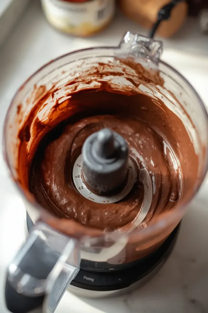 Cottage Cheese Chocolate Mousse 3 Blending cottage cheese chocolate mousse mixture until smooth in a food processor