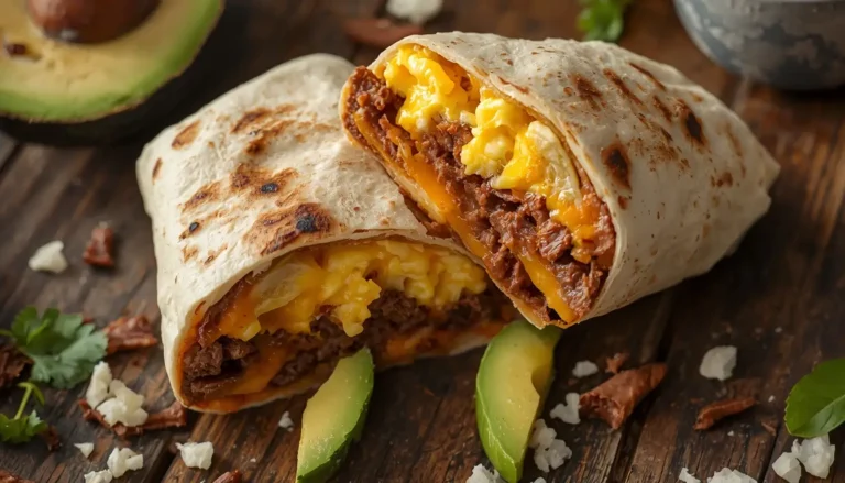 Sliced keto chorizo breakfast burritos showing eggs, chorizo, and melted cheese filling