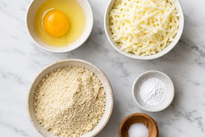 Chaffle Recipe 2 Ingredients flat lay for a 5-ingredient chaffle recipe