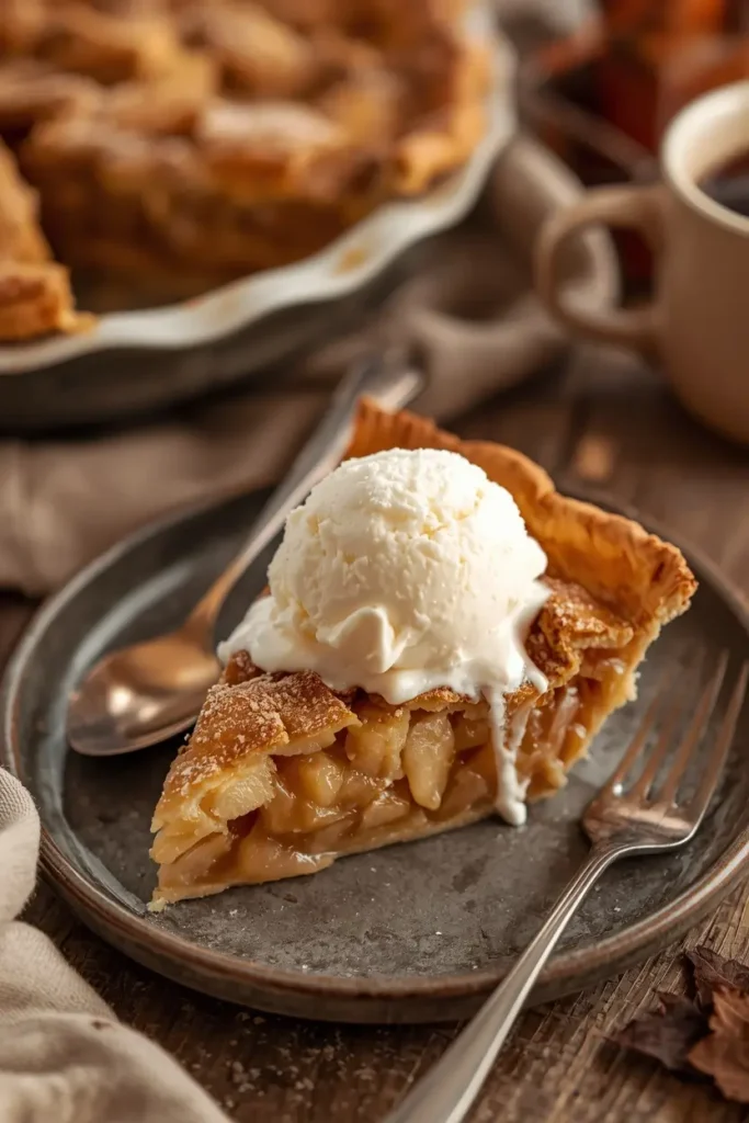 Keto Apple Pie 4 Keto apple pie served a la mode with vanilla ice cream