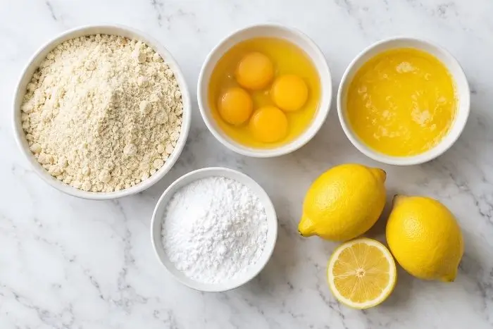 Keto Lemon Pound Cake 2 Five ingredients needed for a keto lemon pound cake recipe