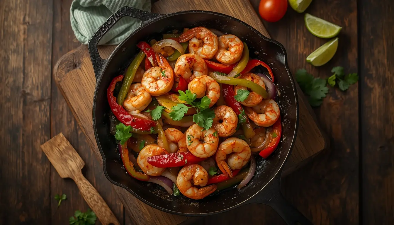 Shrimp Fajitas 1 Easy low-carb shrimp fajitas, ready in just 25 minutes.